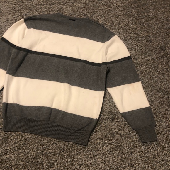 Náutica mens’s sweater white and grey striped size large - Picture 5 of 9